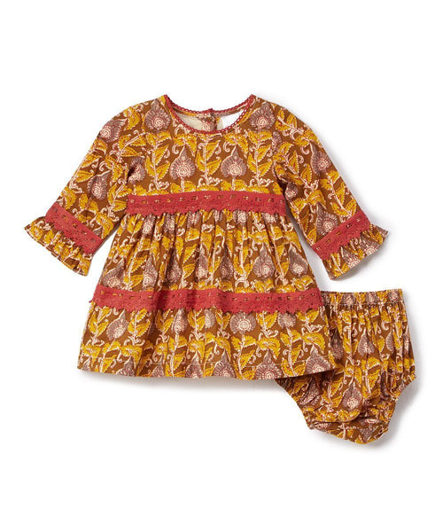 Yellow & Pink Lace Detail Dress Dress Yo Baby Wholesale 